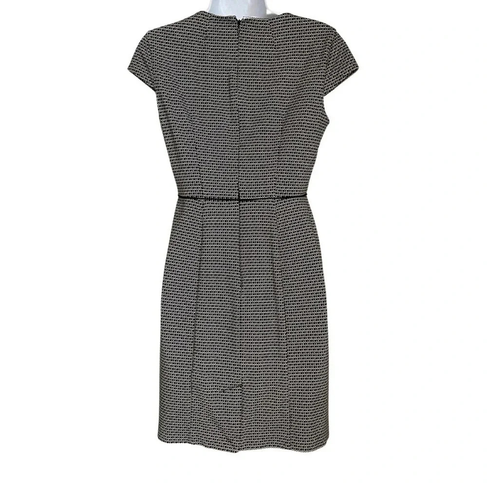 Amanda + Chelsea Geometric Print Dress Size 2 - Elegant Cap Sleeve Fit & Flare - Picture 4 of 9